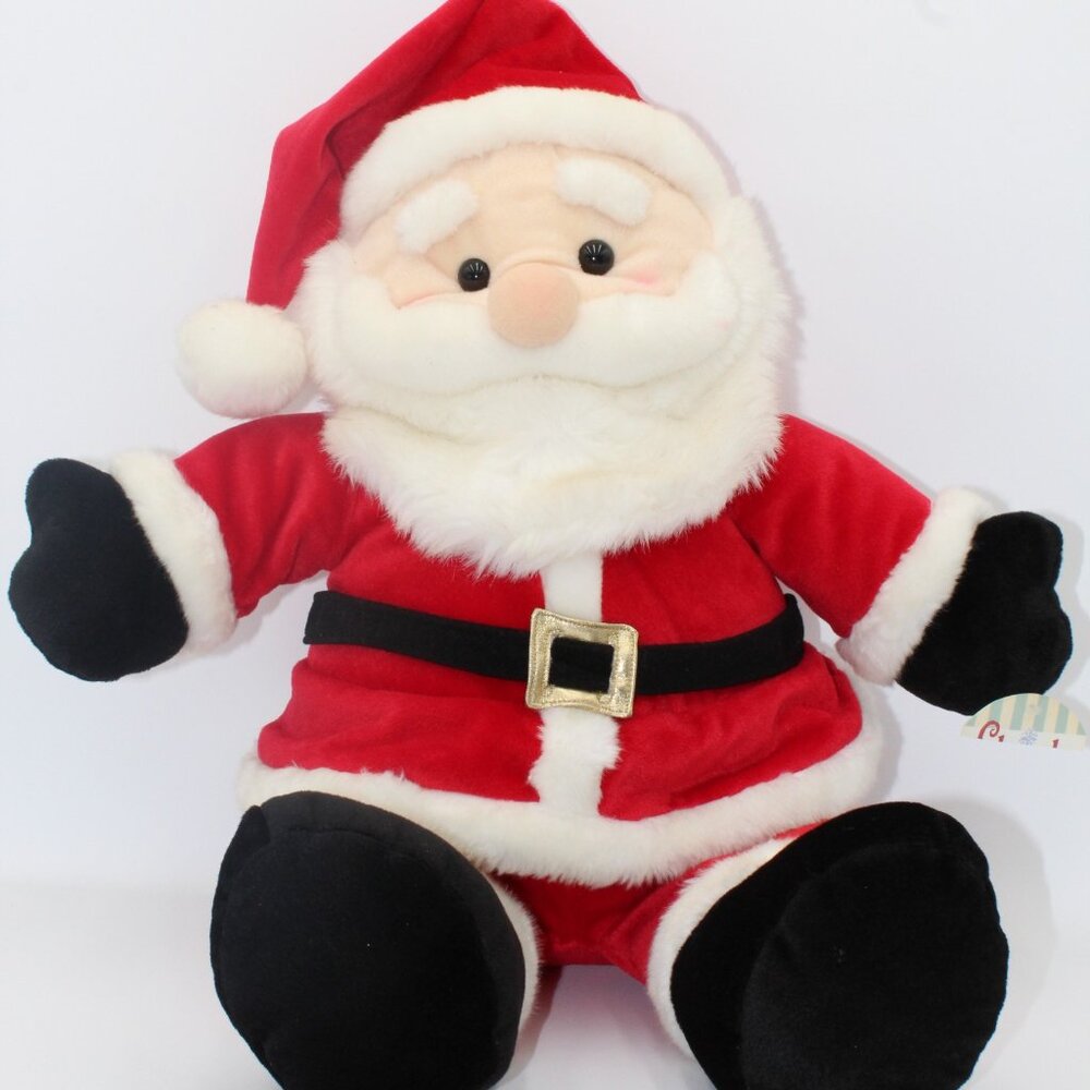 Vintage Large 22" Bean Bag Plush Christmas Santa Clause Stuffed Toy Caltoy NOS